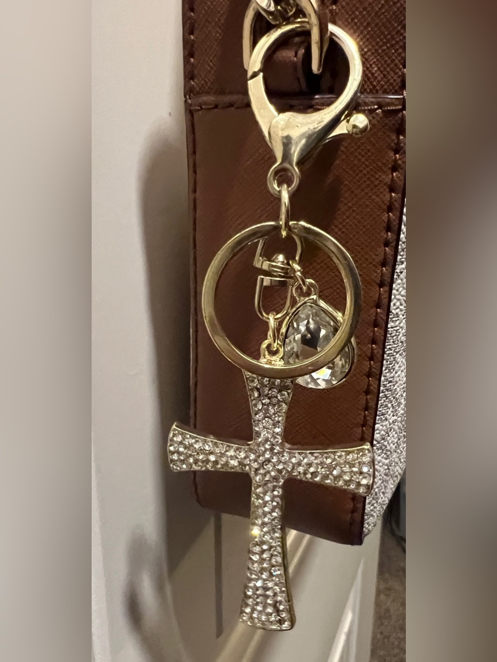 Crystal Cross Purse Charm/Keychain